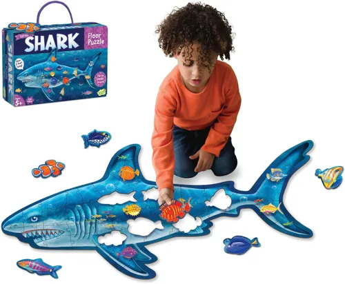 Vista 10 de Peaceable Kingdom Shiny Puppy - Rompecabezas de piso gigante de 43 piezas para niños a partir de 3 años - Piezas de rompecabezas con forma divertida