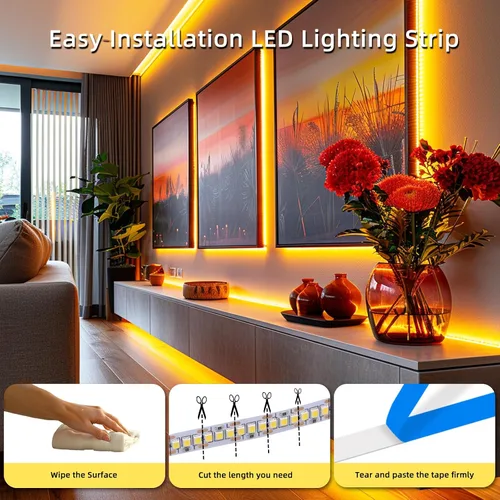 Vista 6 de Tira de luces LED USB de 5 V, tira de luces LED flexibles de 3.28 pies con autoadhesiva, tiras de luz regulables 2800K-6500K para impresora 3D