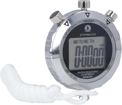 Vista 3 de RiToEasysports Cronómetro cronómetro, cronómetro digital de mano de 0.01 segundos con calendario de alarma para correr, fútbol, fitness