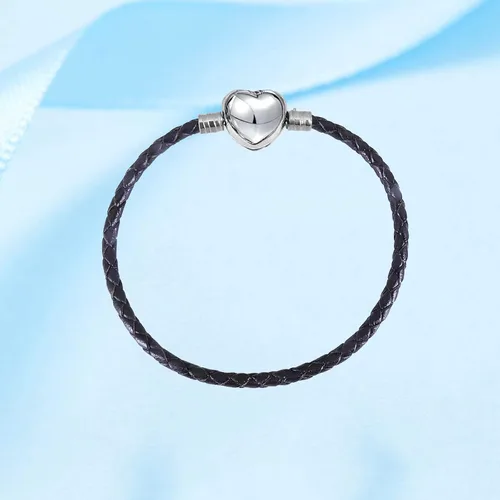Vista 2 de KunBead Pulseras de cuero con cierre de corazón para mujeres y niñas, para hacer joyas compatibles con abalorios Pandora