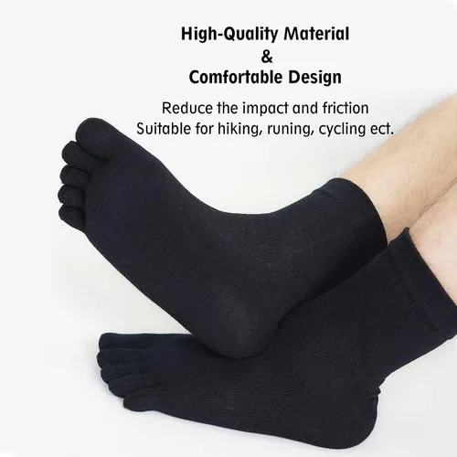 Vista 5 de CaiDieNu Calcetines deportivos de algodón para hombre, 5 pares