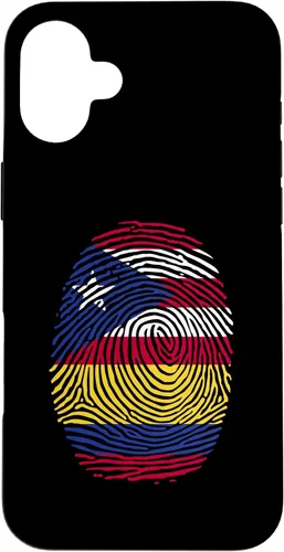 Vista 22 de Funda para iPhone 16 Boricua y Colombia con huellas dactilares puertorriqueñas