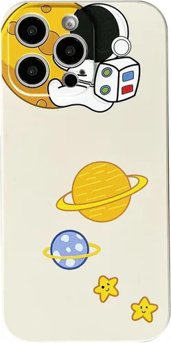 Vista 19 de Yonds Queen para iPhone 7 Plus / 8 Plus, linda funda con diseño de astronauta de dibujos animados, elegante parachoques de TPU suave, protectora
