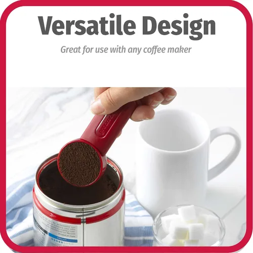 Vista 5 de GoodCook Cuchara de café diaria, 2 cucharadas de cuchara medidora de café con mango extensible, color rojo