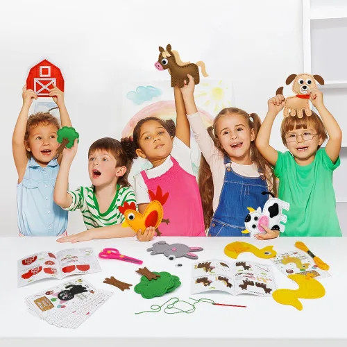 Vista 6 de OKOOKO Kit de manualidades de costura de animales, kit de manualidades de costura para niños, juego de manualidades y costura, kits de manualidades