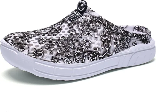 Vista 19 de LIBINXIF Zuecos de jardín para mujer, de malla, transpirables, sandalias de playa, zapatos de ducha, zapatos de agua, zapatos antideslizantes
