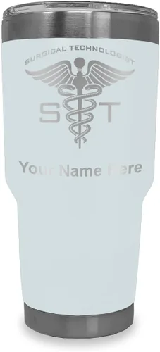 Vista 8 de LaserGram Vaso aislado al vacío de 20 onzas, ST Surgical Technologist, grabado personalizado incluido (gris)