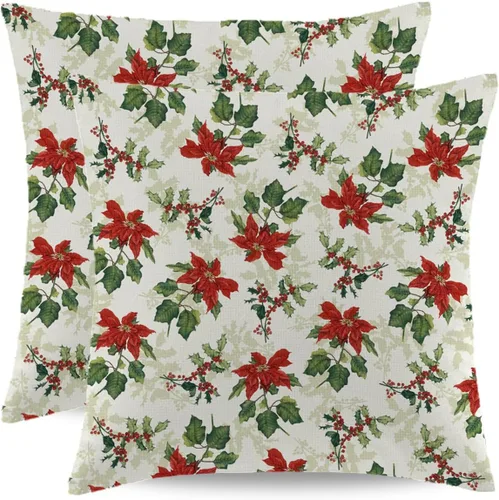 Vista 11 de Fundas de Almohada de Navidad Azul Marino 16x16 Juego de 2 Estilo Granja Muñeco de Nieve Copo de Nieve Árbol de Navidad Fundas de Almohada