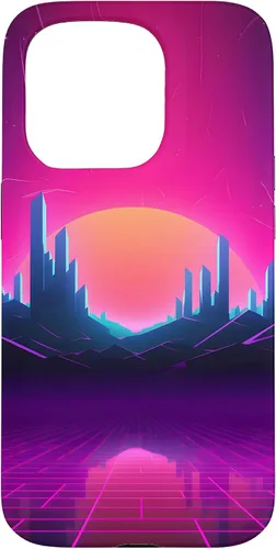 Vista 14 de Synthwave City Retrowave 80s Vaporwave Case for iPhone 17