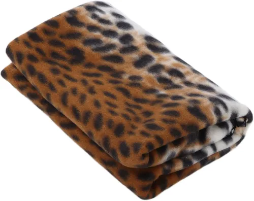 Vista 9 de Manta de forro polar para mascotas, aísla eficazmente la perrera cálida y cómoda para camping, viajes, hotel, playa (estampado de leopardo, S)
