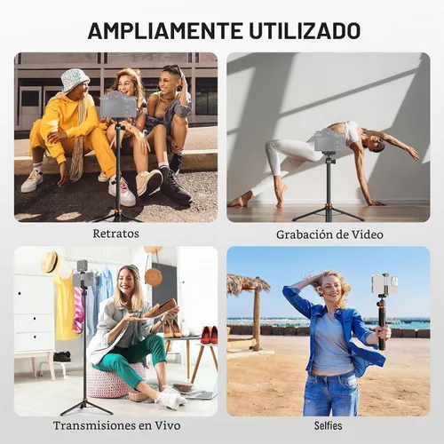 Vista 6 de NEEWER Basics Trípode selfie stick de 150 cm compatible con iPhone, cámara DLSR, Canon, Sony, pequeño soporte de mesa de metal portátil