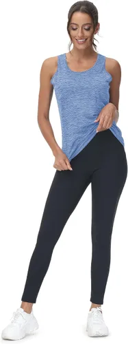 Vista 5 de TACVASEN Camiseta sin mangas para mujer, ligera, atlética, para yoga, cuello redondo, para ejercicio, fitness, para entrenamiento