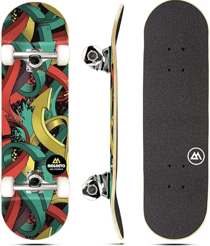 Vista 13 de Magneto Complete Skateboard 6-Layer Canadian Maple Double Kick Concave Deck Beginners, and Teens Astronaut