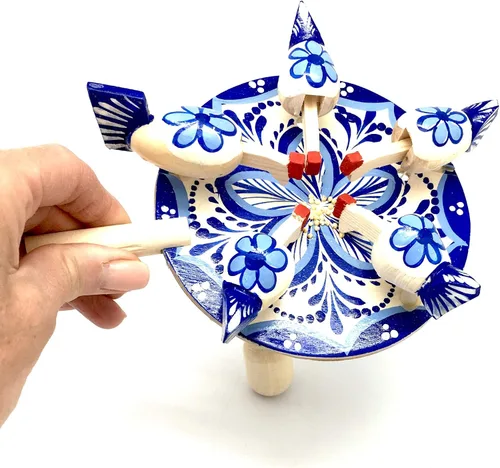 Vista 3 de BuyRussianGifts Juego de novedad rusa Pollo Paddle tallado a mano pintado a mano nuevo