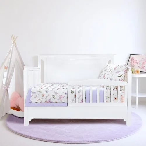 Vista 10 de Pea Pod Juego de ropa de cama de muselina para niños pequeños arcoíris de 3 piezas - Ropa de cama suave y transpirable para cuna con sábana