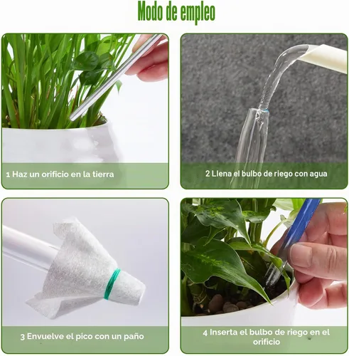 Vista 7 de NiHome Bombillas de vidrio con autorriego para plantas, paquete de 3 unidades, perlas iridiscentes, macetas para el hogar, para macetas para regar