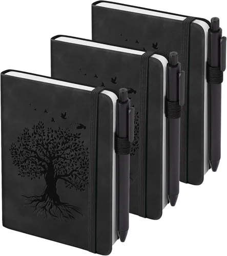 Vista 13 de 3 paquetes de cuadernos de bolsillo para diario, A6 pequeño, total 360 páginas, cuadernos para tomar notas, diarios para escritura, mini blocs