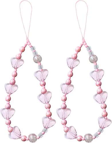 Vista 17 de Beaded Phone Charm Cute Fixed Beads Pearl Wristlet Chain Camera Wrist Strap CarKey Lanyard