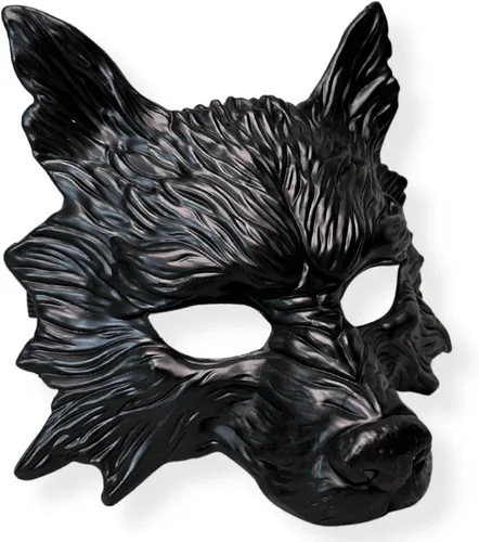 Vista 3 de Máscara de lobo de animales para mascarada, máscara de lobos, máscara de Halloween, cosplay, máscara de fiesta
