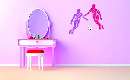 Vista 5 de Plantillas para paredes: Plantilla de fútbol, 6.5 x 9 pulgadas (M) - Pared decorativa para jugador de fútbol