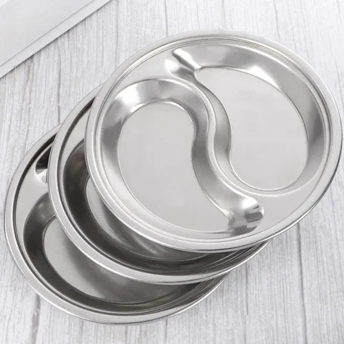 Vista 4 de Hemoton Plato de salsa de soja dividida con 2 compartimentos, plato cuadrado de 9 pulgadas para salsas, condimentos, aperitivos, hogar, cocina