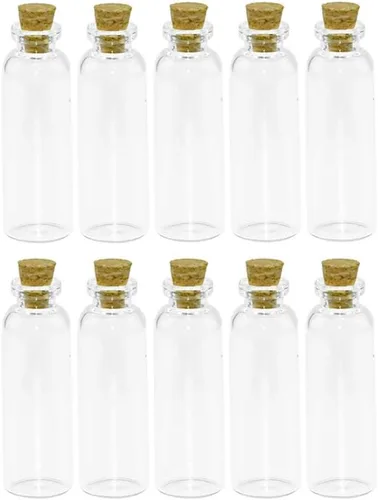 Vista 11 de Botellas de vidrio de 0.1 fl oz Botellas pequeñas con corchos Mini frascos de vidrio para embalaje Regalo 50 unids/lote