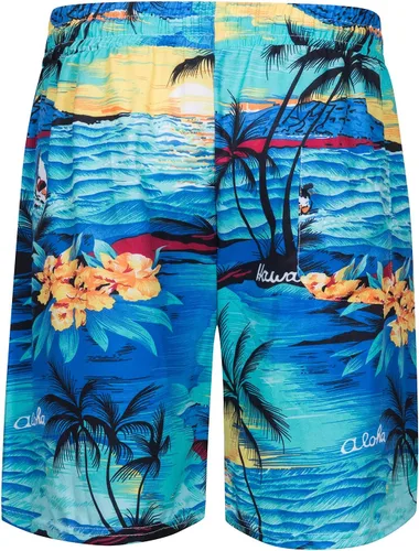Vista 5 de TUNEVUSE Camisa hawaiana de manga corta para hombre, trajes con estampado de flores, conjuntos tropicales de 2 piezas, camisas y pantalones cortos