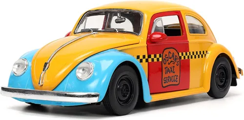 Vista 4 de Jada Sesame Street 1:24 1959 Volkswagen Beetle - Coche fundido a presión y figura de Oscar The Grouch de 2.75 pulgadas, juguetes para niños y adultos
