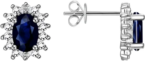 Vista 17 de Rylos Aretes tipo dormilona de plata de ley 925, ovalados y diamantes de 0.236 x 0.157 pulgadas, exquisitas joyas de piedra