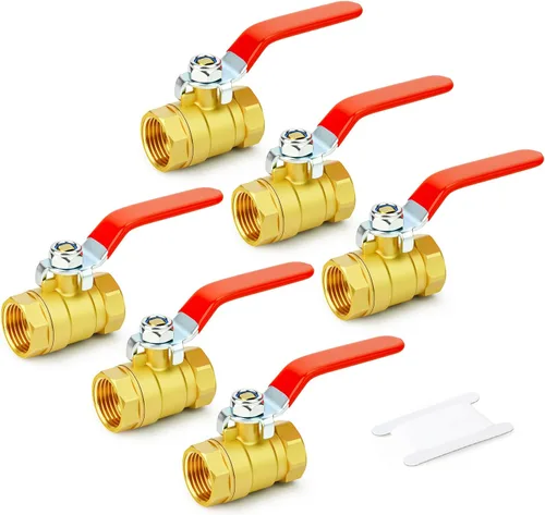 Vista 11 de GASHER Mini válvula de bola de latón de 1/2 pulgada, válvula de cierre, accesorio de tubería de rosca FNPT de 1/2 pulgada