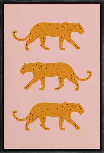 Vista 14 de SIGNWIN Lienzo enmarcado para pared, decoración de habitación preparada, alfombra de piel de guepardo africano, bosquejo, naturaleza, desierto