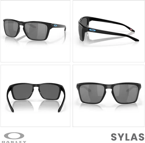 Vista 3 de Oakley Sylas OO9448 - Lentes de sol rectangulares para hombre, kit de correa de accesorios, bolsa de microfibra