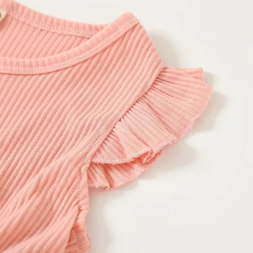 Vista 3 de LYQTloml Vestidos de bebé niña con volantes de manga larga con lazo entretejido floral princesa tutú faldas ropa para niñas pequeñas