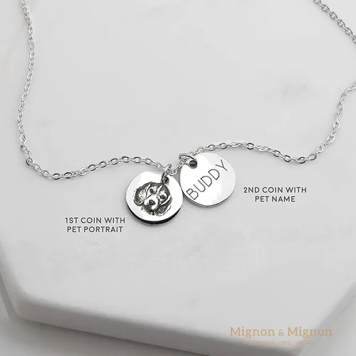 Vista 4 de Regalos personalizados para mascotas Collar conmemorativo de gato Joyería personalizada para mascotas Perro Mamá Joyería conmemorativa Retrato