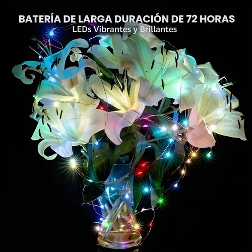 Vista 5 de Bexdir - Paquete de 12 luces de hadas multicolor de 7 pies, 20 luces LED