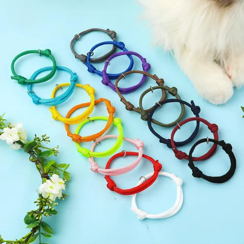 Vista 5 de 16 collares de identificación para cachorros, de poliéster suave, ajustables, collares de identificación de cachorros, collares de gatitos