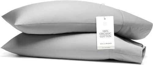 Vista 10 de BOLL & BRANCH Signature - Juego de fundas de almohada con dobladillo, estándar, color crema Algodón 100% orgánico de lujo, suave y transpirable