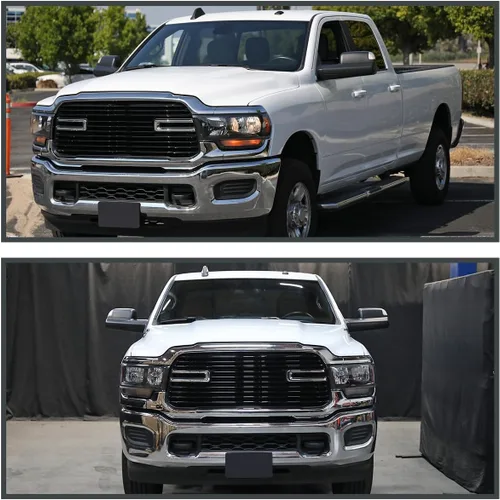 Vista 2 de SPEC-D TUNING Faros delanteros negros compatibles con Ram 2500, 3500 2019-2024, par izquierdo + derecho