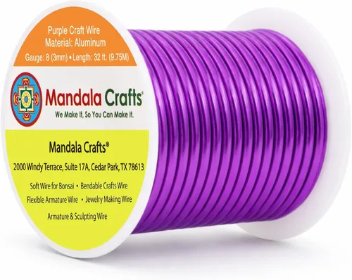 Vista 335 de Mandala Crafts - Alambre de aluminio anodizado de calibre 22 para hacer joyas - 137.2 m de alambre flexible surtido y coloreado - Doble para bonsái