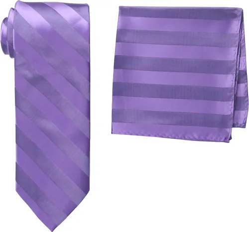 Vista 7 de Stacy Adams Conjunto de corbata de rayas formales de tejido sólido para hombre