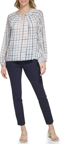 Vista 4 de Calvin Klein Blusa deportiva para mujer, combo blanco, S, Blanco (White Combo)
