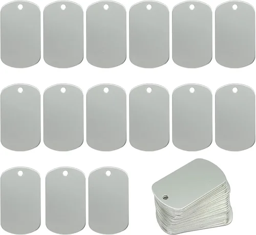 Vista 12 de StayMax Etiquetas en blanco de grabado de aluminio anodizado Paquete de 50 unidades (negro)