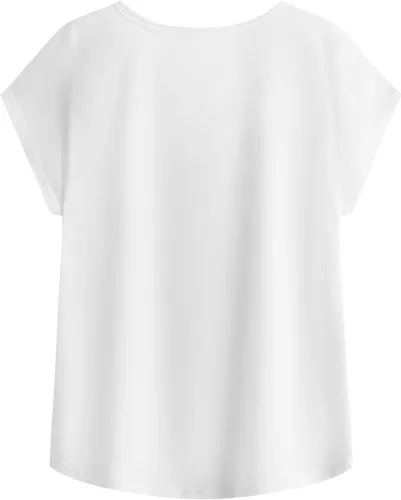 Vista 2 de WDIRARA Camiseta de manga corta con cuello redondo y estampado gráfico para mujer