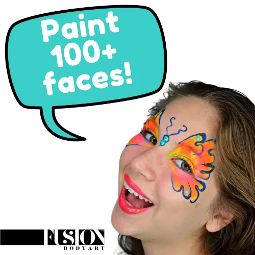 Vista 3 de FUSION BODY ART Paleta de pintura facial de calidad profesional, explosión de arco iris, kit de pintura facial de maquillaje seguro y no tóxico