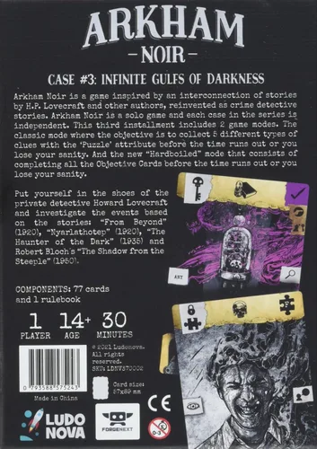 Vista 3 de Arkham Noir - Estuche para juego de cartas 3 Infinite Gulfs of Darkness, juego de cartas misterioso, emocionante juego de aventuras para adultos