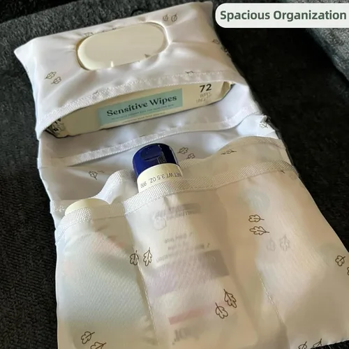 Vista 5 de Organizador de pañales para bebé, compacto y plegable, bolsas organizadoras de viaje para toallitas de pañales y pequeños artículos esenciales