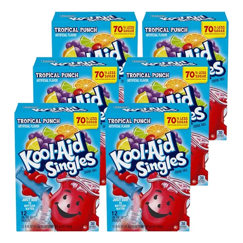 Vista 10 de Kool-Aid Mezcla de bebida sin azúcar de manzana verde y sandía, sin azúcar, cero calorías, 48 unidades, sin cafeína, 1 caja de cada sabor