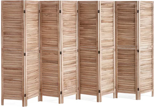 Vista 12 de VEVOR Divisor de habitación de madera, pantalla de privacidad plegable de madera de 4 paneles, 66.9 pulgadas de alto, divisor de partición