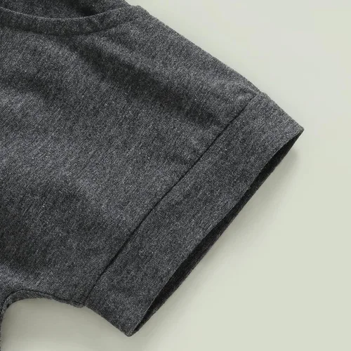Vista 5 de Gueuusu Ropa de bebé occidental para niño, camiseta sin mangas con estampado de vaca de las tierras altas para niños pequeños, conjunto
