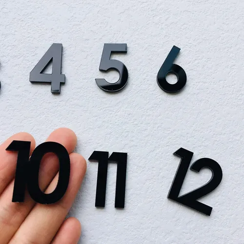 Vista 3 de 12 piezas de números acrílicos con espejo árabe para un reloj de pared (negro)